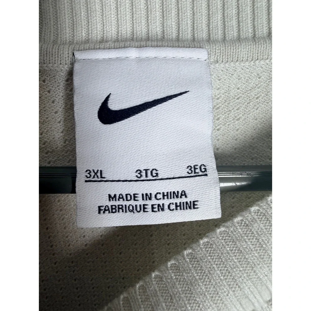 Nike Knit Sweater Mens 3XL Beige Cream Swoosh Crewneck Long Sleeve Pullover Top